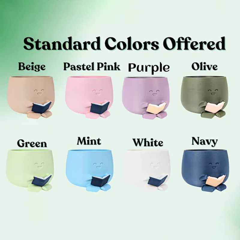 Personalized Book Reader Planter Pots with Name Cute Planter Book Pot Reading Flower Vase Bookworm Planter No Drip Christmas Gift for Book Lover Reader