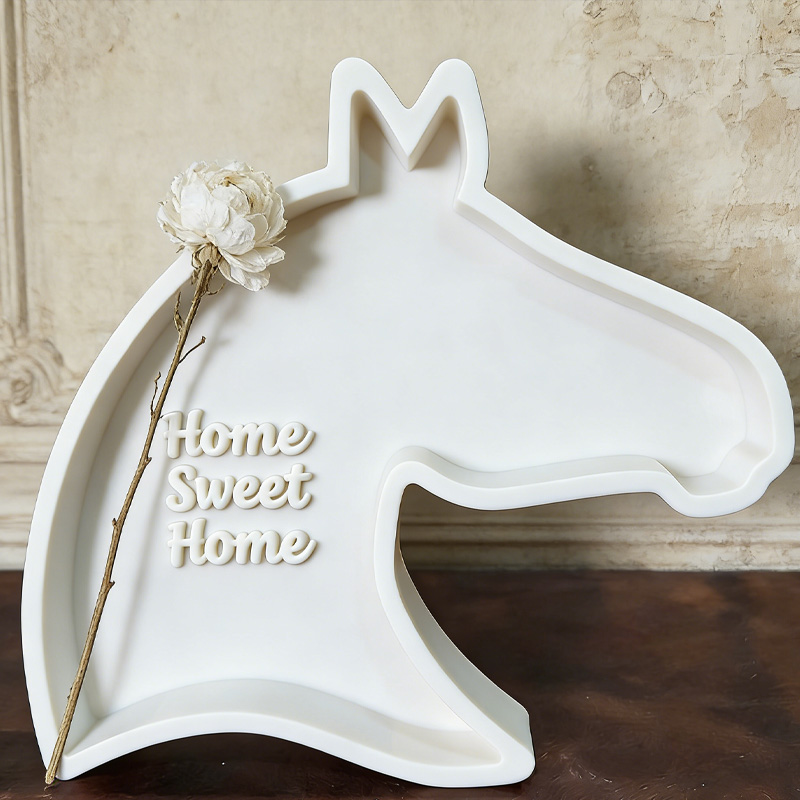 Personalized 3D Printed Horse Shaped Tray Rustic Catch All Dish Home Decoration Gift for Equestrian Lovers