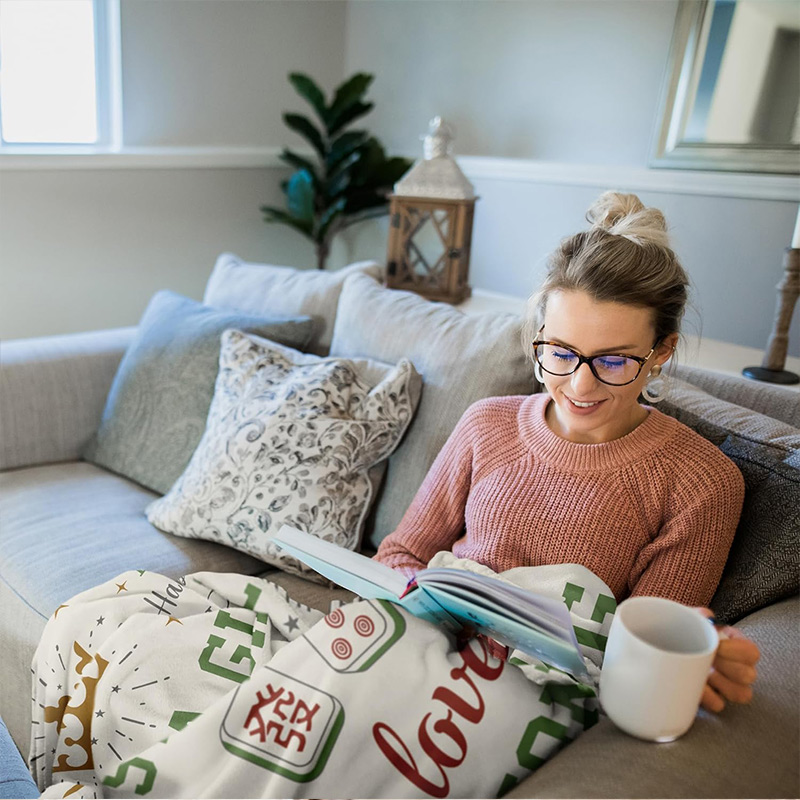 Just A Girl Who Loves Mahjong Blanket Mahjong Gifts for Women Mah Jong Lovers Throw Blanket