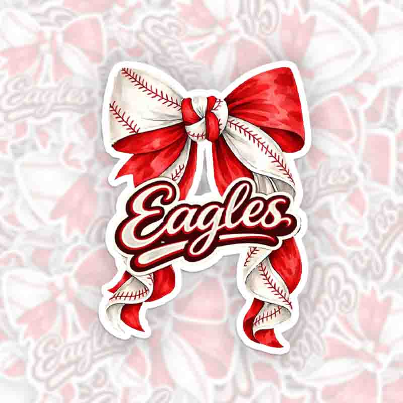 Personalized Baseball Bow Tie Sticker Red Bow Tie Baseball Custom Name