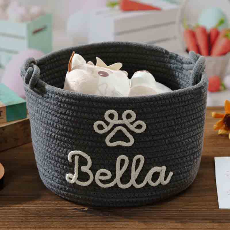 Personalized Pet Lover Dog Cat Name Toy Basket