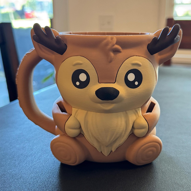 Reindeer Ice Cream Pint Holder 3D Printed with Spoon Slots & Snack Drawer