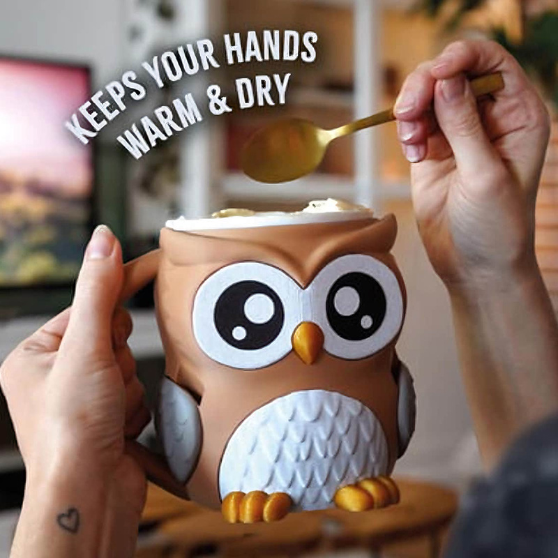 Owl Ice Cream Pint Holder 3D Printed with Spoon Slots & Snack Drawer
