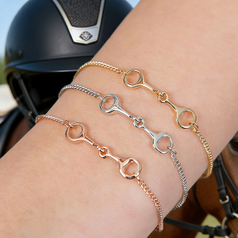Personalized Engraving Snaffle Bit Bracelet Equestrian Horse Lover Jewelry Gift for Equestrain Lovers