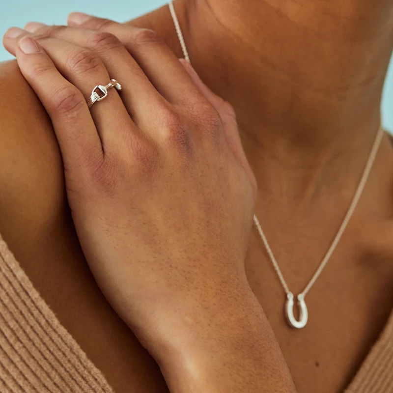 Personalized Sterling Silver Snaffle Bit Ring Equestrian Jewelry Gift for Equestrain Lovers