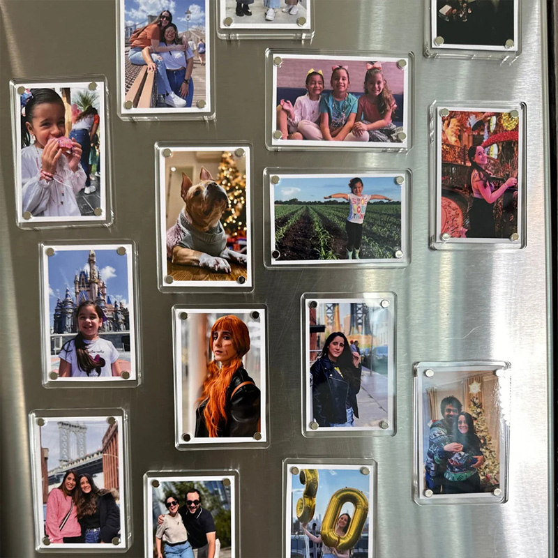 Personalized Bridesmaid Proposal Photo Frame with Engraved Text, Acrylic Fridge Magnetic Photo Frame with Custom Photos