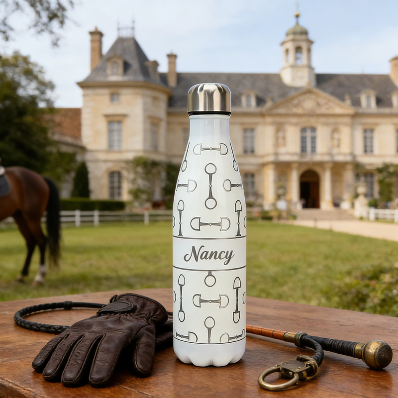 Personalized Snaffle Bits Show Jumping Horse Insulated Bottle Pony Owners Thermal Flask Water Bottle for Equestrain Lovers