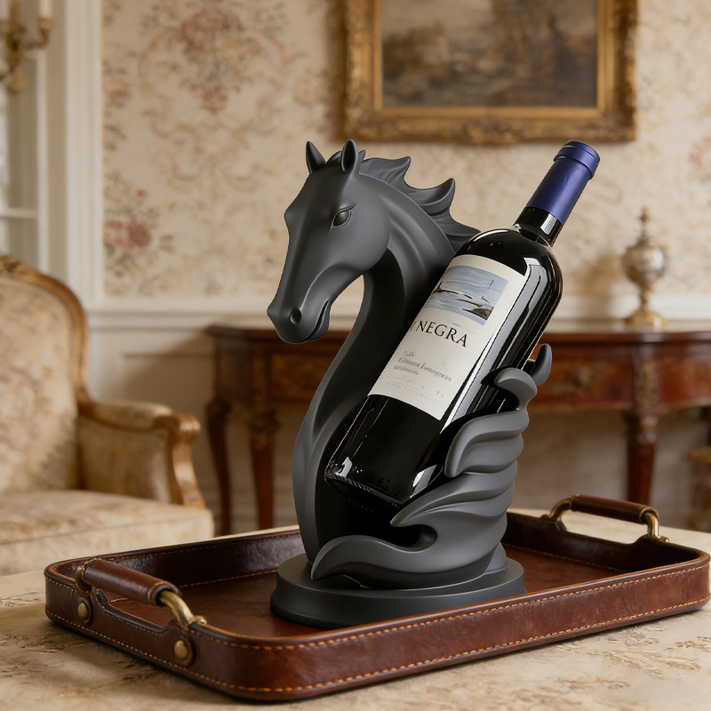 Personalized 3D Printed Horse Shape Wine Rack Bottle Holder Animal Statue Wine Display for Home Bar Unique Home Decor for Equestrain Lovers
