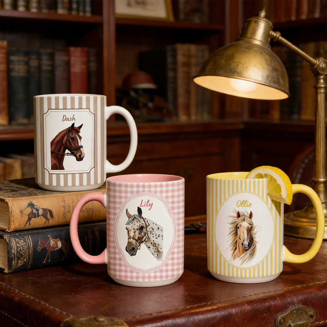 Personalized Horse Photo Mug Custom Pet Cup Gift for Horse Riding Equestrian Lovers