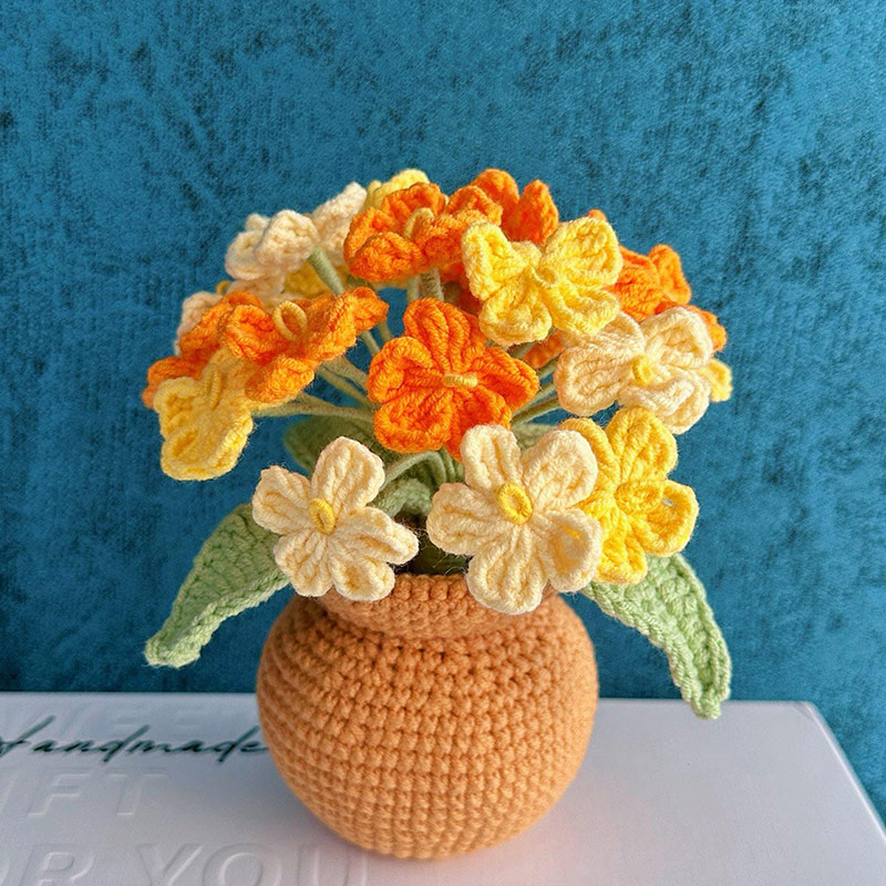 Mothers Day Gift Handmade Knitted Flower Pot Crochet Butterfly Orchid Plant Gift for Mom Grandma Mother's Day Gifts