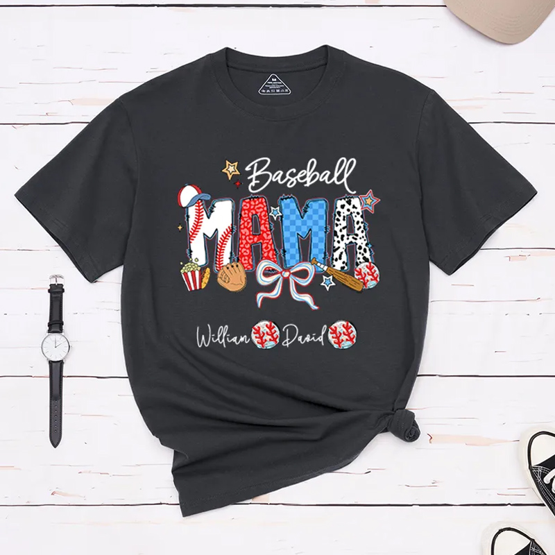 Personalized Baseball T-Shirt with Custom Name and Design for Mom Nana and More