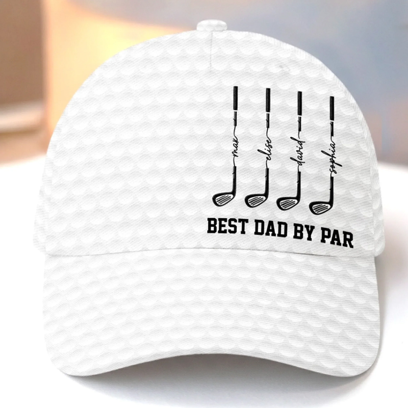 Personalized Golf Cap Best Dad By Par Custom Name Gift for Dad Grandpa Father's Day