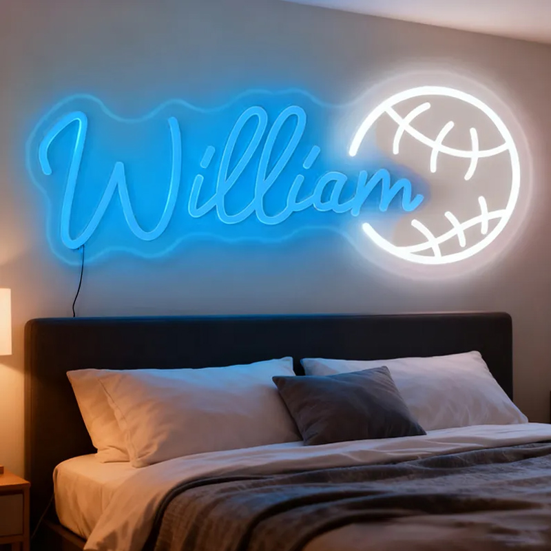 Personalized Baseball Neon Sign with Custom Name for Sports Fans 