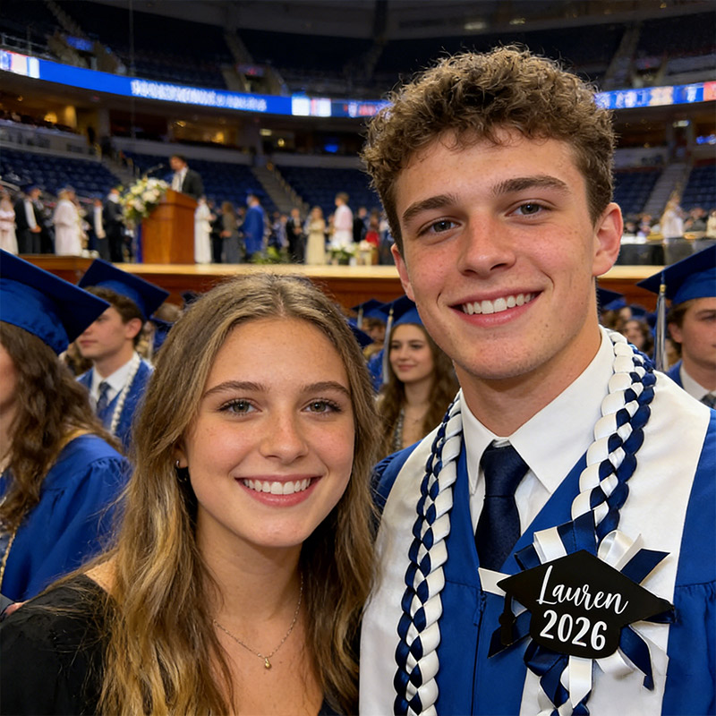 Personalized Graduation Lei 2026 with Name Class of 2026 Ribbon Lei Gifts for Graduatea