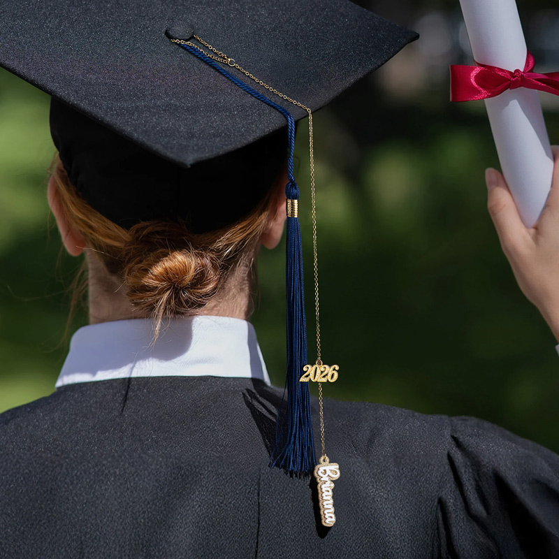 Personalized Glitter Name Year Graduation Cap Charm Tassel Decoration 2026 Graduation Gift for Graduates Classmates