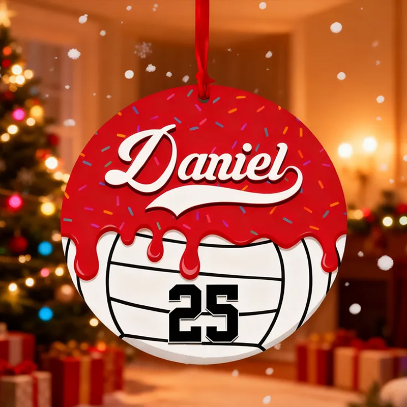 Personalized Basketball Christmas Ornament with Custom Name and Number
