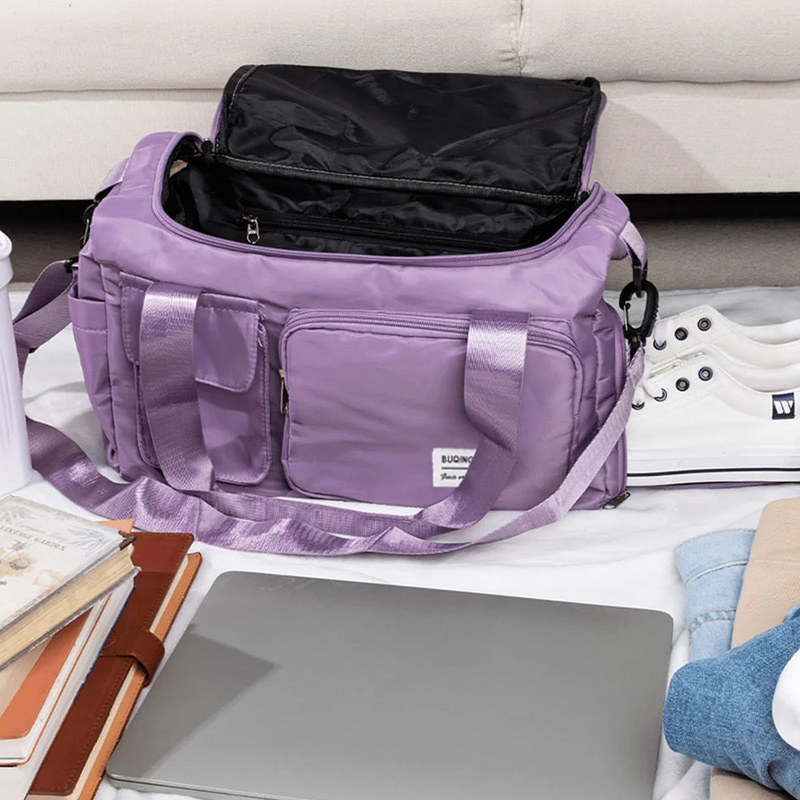 Personalized Cheerleader Silhouette Multi-Compartment Large Travel Bag with Name and Shoulder Strap Cheerleading Gift for Women Girls