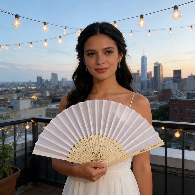 Personalized Wedding Favour Fans White Cloth Fabric Fans Bridesmaid Gifts Party Favors Groomsman Gifts Favours for Guests Bridal Shower Fans