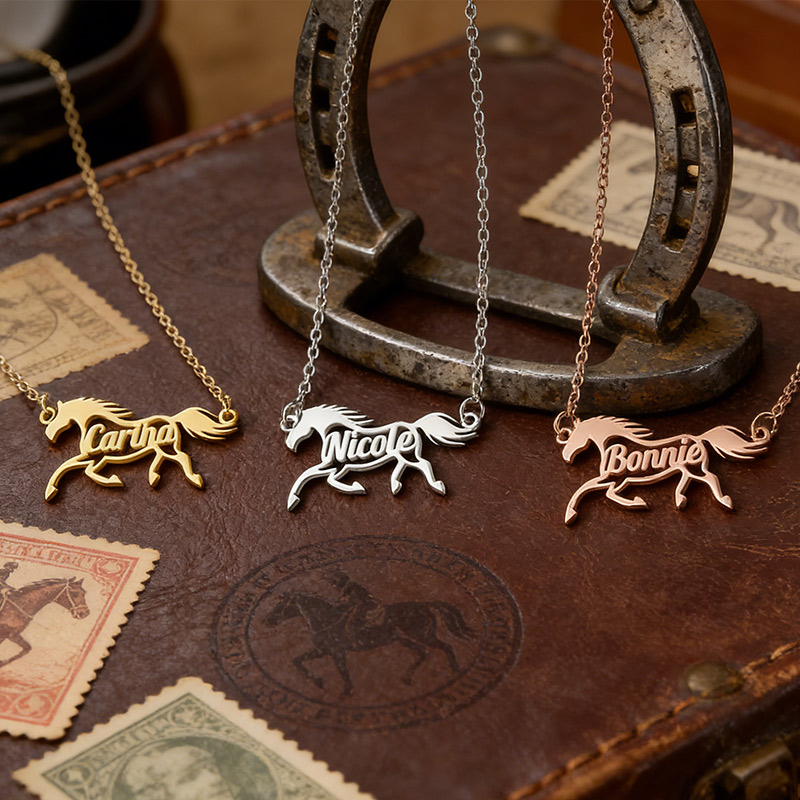 Personalized Horse Necklace with Name The Perfect Gift for Equestrian Enthusiasts