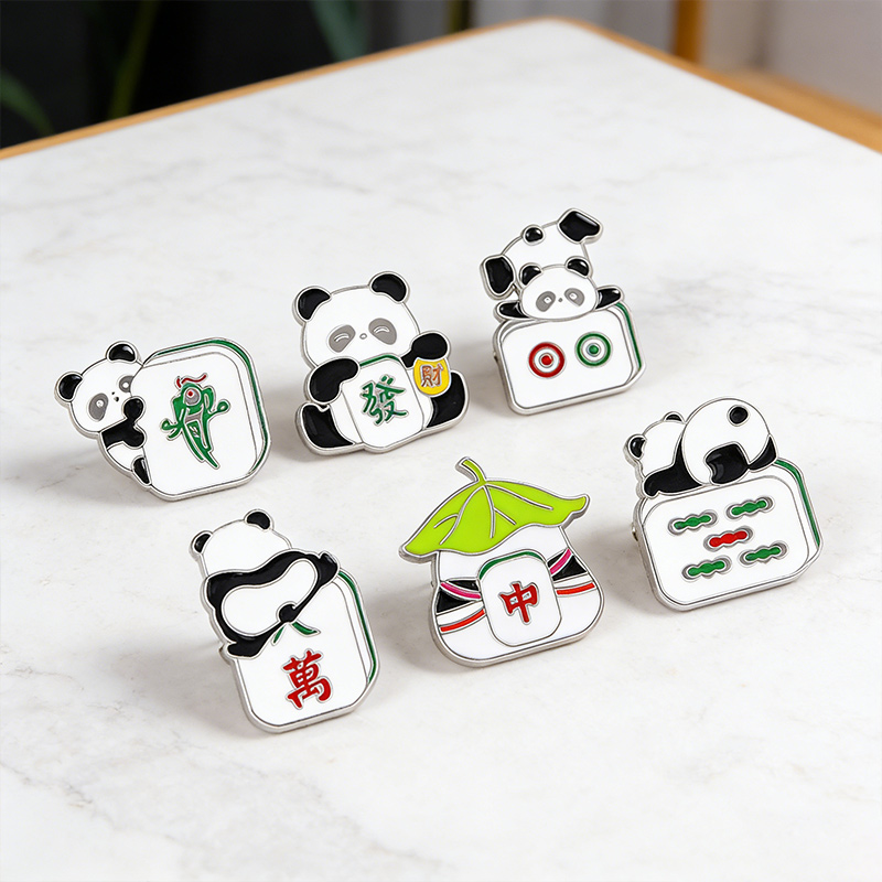 Cute Panda Mahjong Pin A Gift for Mahjong Enthusiasts