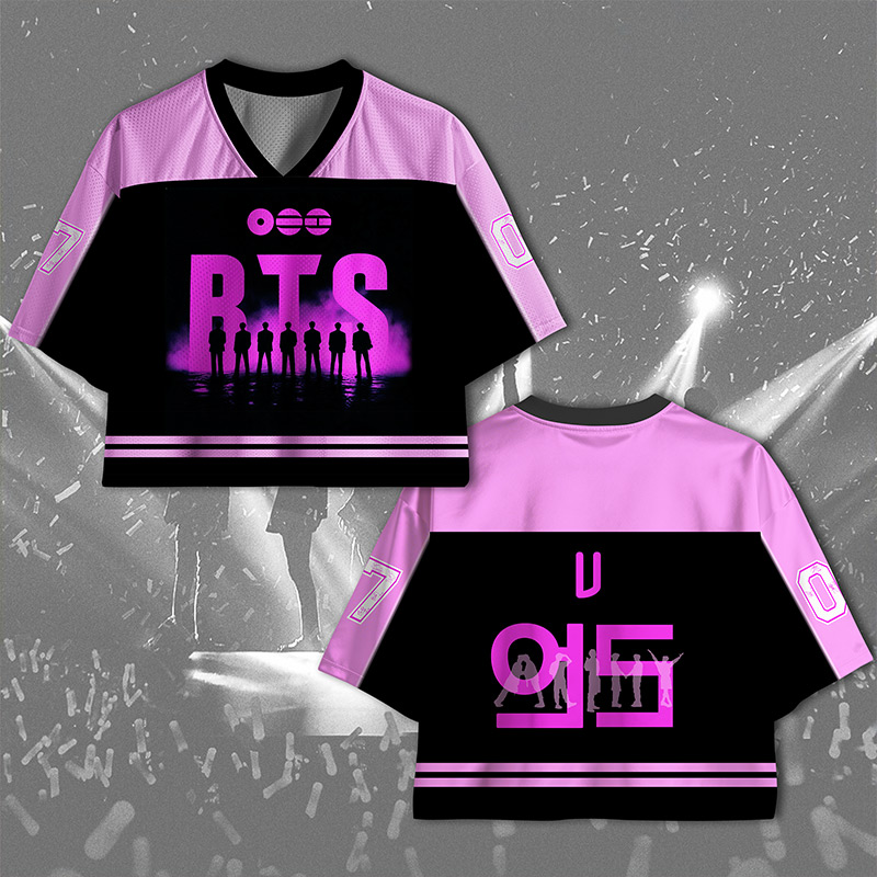 K-Pop Crop Top Jersey Purple Fan Jersey Merch Concert Outfif