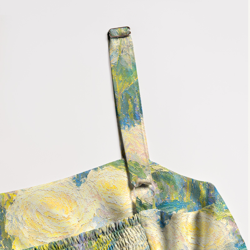 Oil Painting Impressionist Meadow Brushstroke Maxi Dress