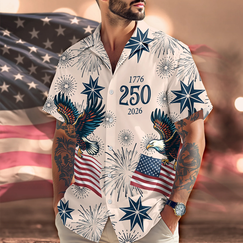 Personalized USA 250 Anniversary Eagle 1776-2026 Hawaii Shirt