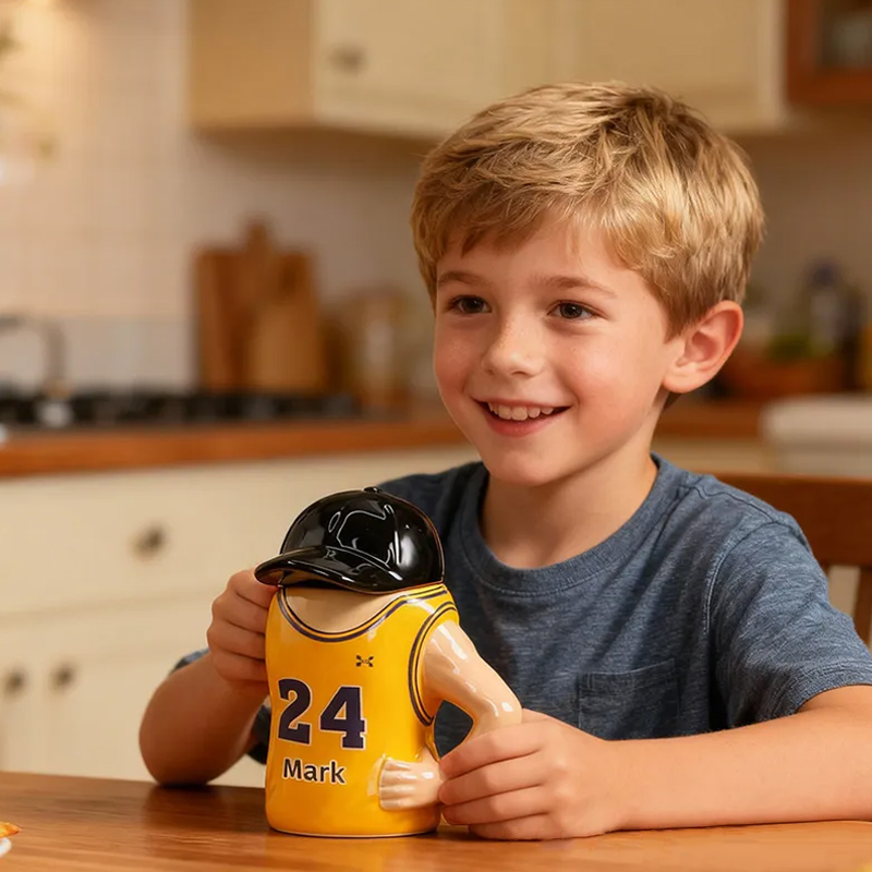 Personalized Jersey Ceramic Mug Basketball Player Jersey Custom Name Gift for Sport Lovers