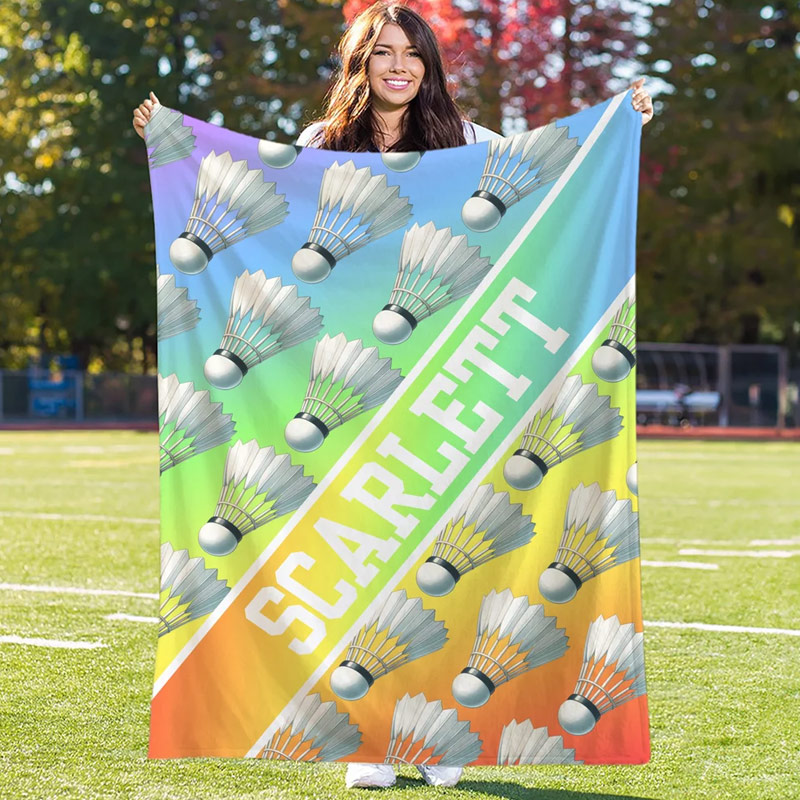 Personalized Sports Soft Throw Blanket Baseball Football Soccer Ball with Text Game Day Birthday Gift for Kids Sports Lovers