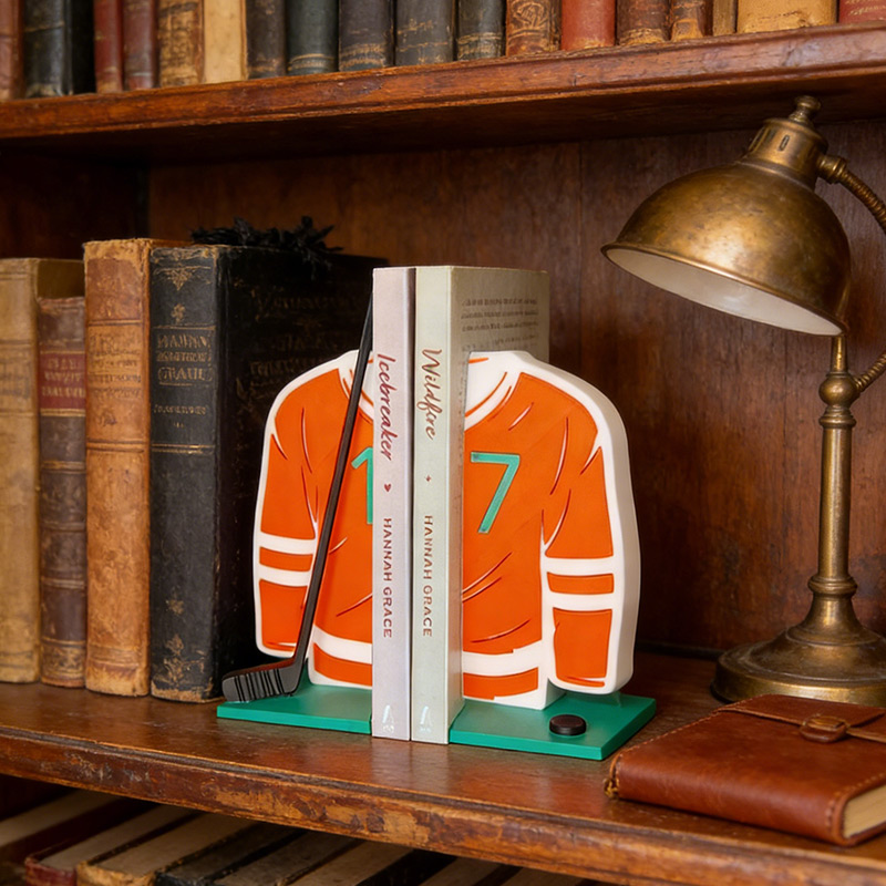 Personalized Ice Hockey Book Ends Shelf Decor Gift for Ice Hockey Lovers