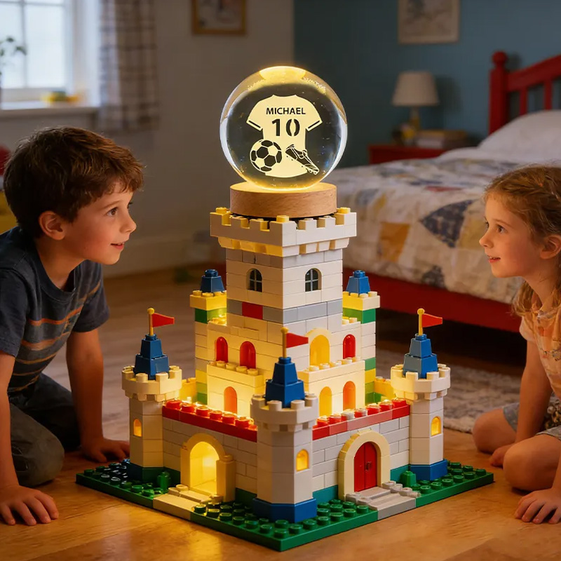 Personalized 3D Soccer Crystal Ball with Custom Name and Jersey Number for Fans and Athletes