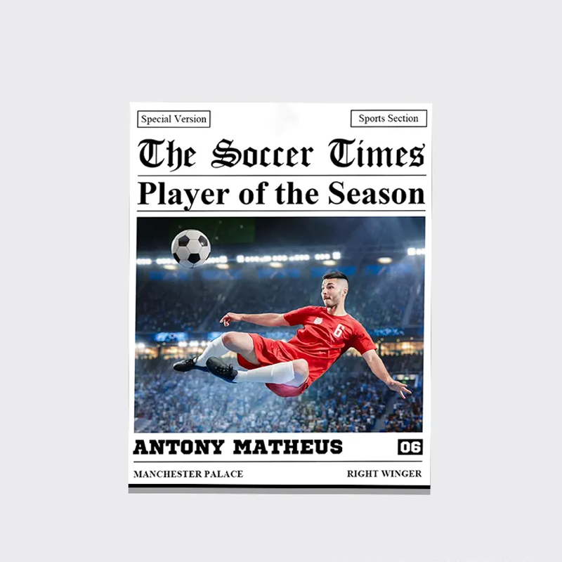 Personalized The Sports Times Baseball Newspaper Refrigerator Magnet with Custom Photo and Text  