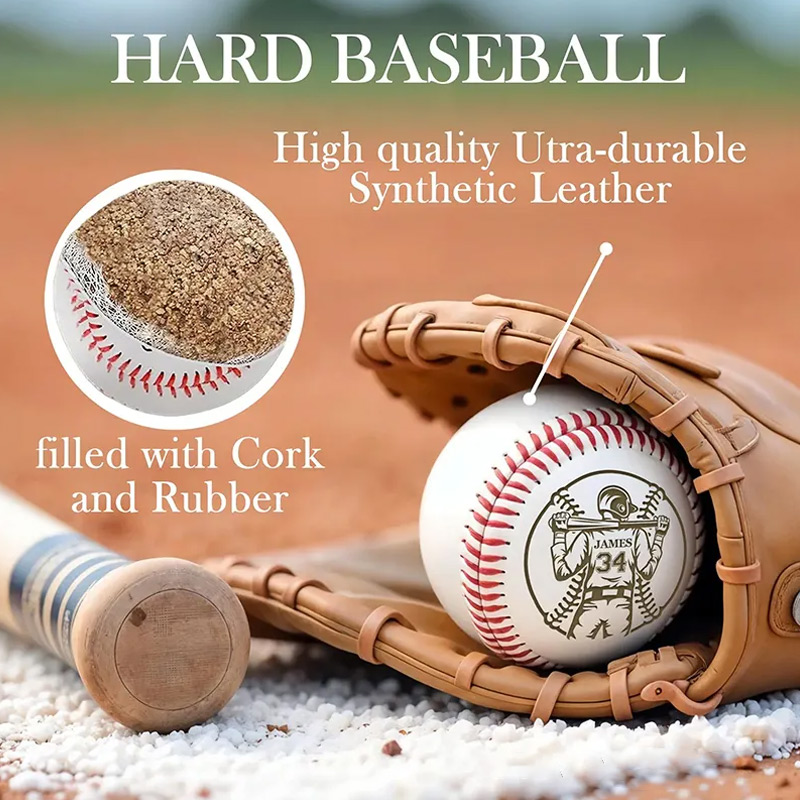 Personalized Baseball with Custom Player Back Design and Name