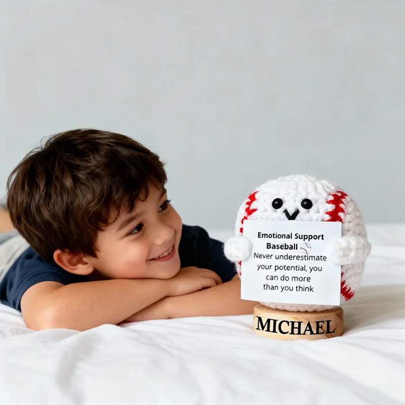 Personalized Funny Positive Baseball Toy With Custom Name Cheer Up Gift For Baseball Team Player