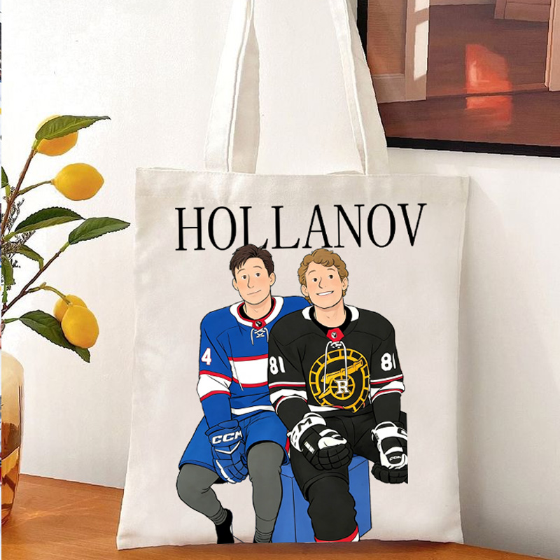 Personalized HR Hockey Tote Bag with Hollanov Cute Character Cartoon For Movie Book Fans Gift
