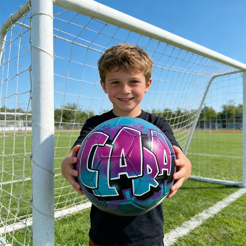 Personalized Soccer Ball Airbrush Graffiti Soccer Ball Sports Gift Custom Name