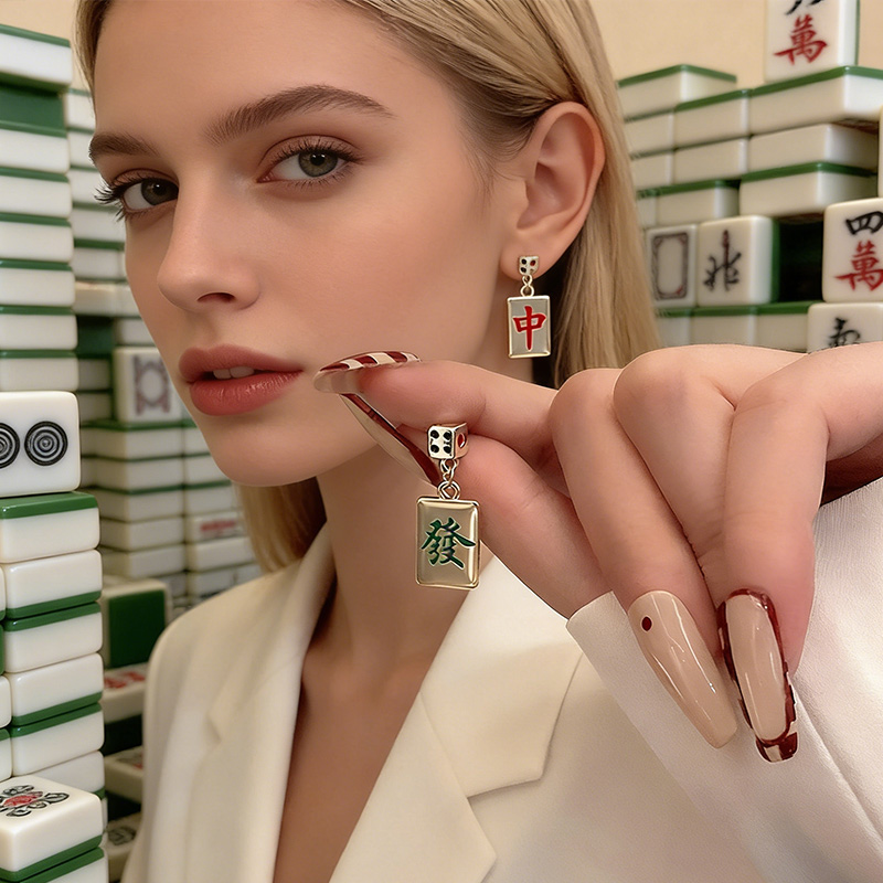 Mahjong Earring Mahjong Enthusiast Accessories Mahjong Dice Earrings