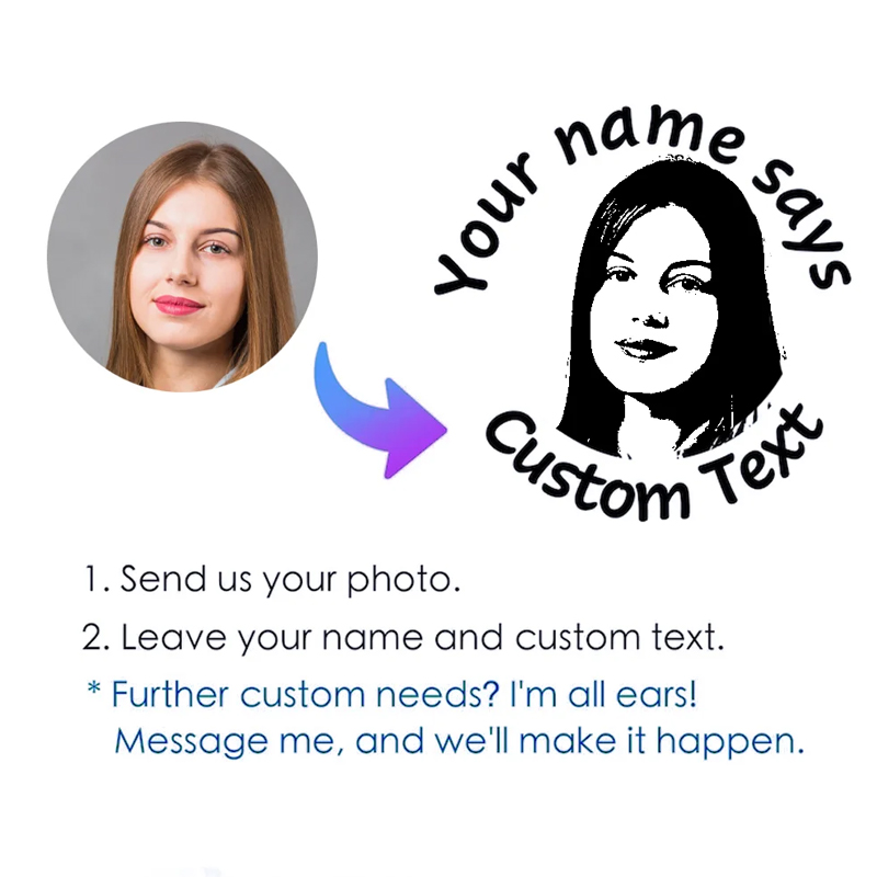 Personalized Face Portrait Self-Inking Teacher Stamp with Text Grading Stationery Back To School Thank You Gift for Teacher