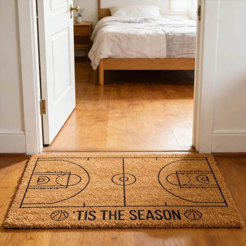 Personalized Basketball Court Doormat with Custom Design for Sports Fans