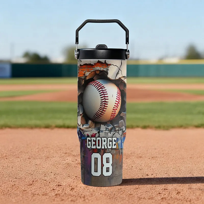 Personalized Sports 30oz Tumbler with Name and Number A Perfect Gift for Athletes and Fans
