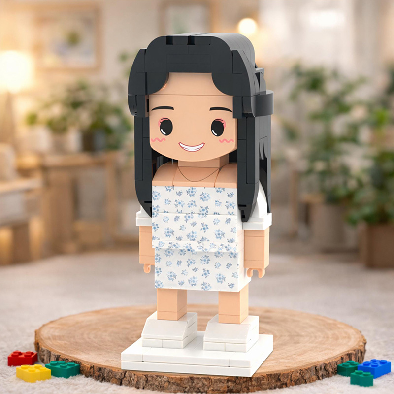 Personalized Brick Figure with Photo Custom Building Block Gift for Couple 2 Person Brick Figures with Easel Frame Personalized Building Block Brick Me Figure Photo Puzzle Toy Keepsake for Couples Friends