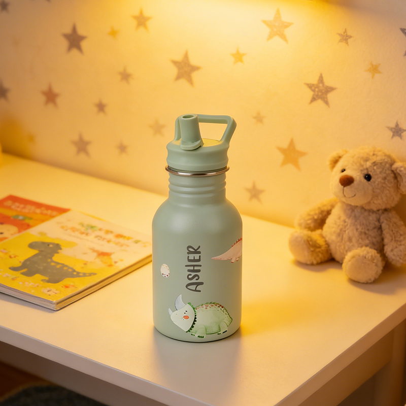 Personalized Kids Water Bottle Name Cup Gift for Kids Custom Name Kids Tumbler Back To School Gifts for Kids Kids School Gift Stainless Steel 400ml Hand Painted 
