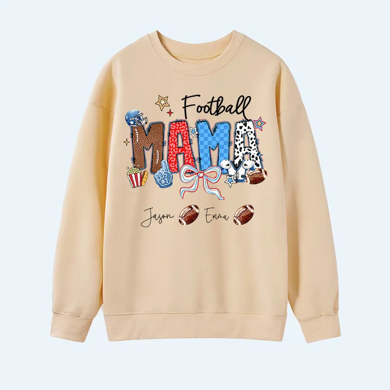 Personalized American Football Sweatshirt with Custom Name and Design for Mom Nana and More