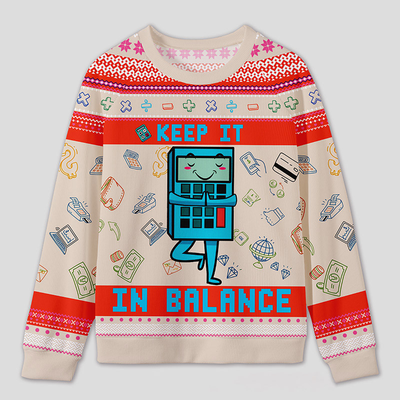 Personalized Funny Finance Yoga Ugly Sweater Office Holiday Party Gift for Accountants