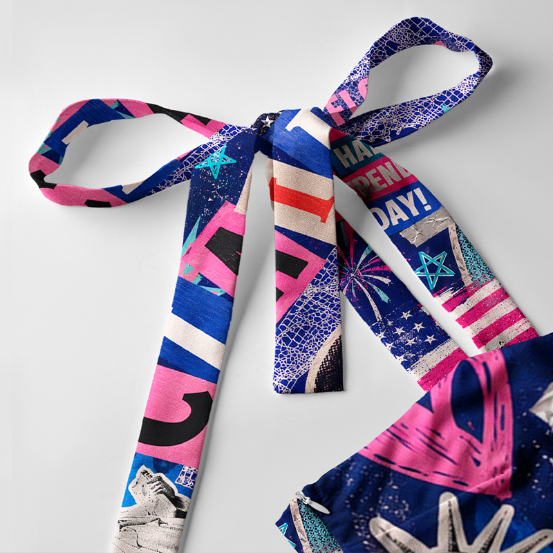 Personalized Pop Art Independence Day Maxi Dress Tie-Shoulder Custom Name Photo and State with Statue of Liberty Print for Patriotic