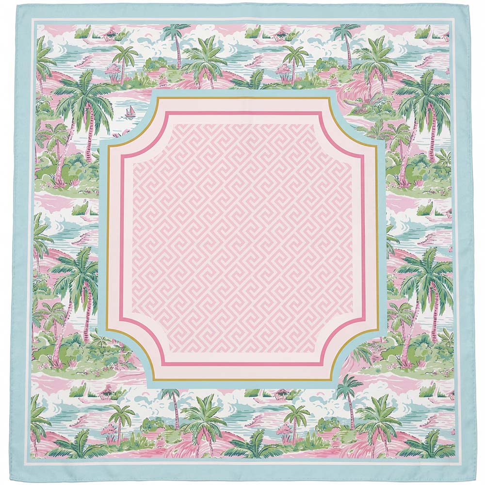 Mahjong Mat Palm Beach Style Mahjong Gift Mat Preppy Style Non-Slip Game Mat in Pastel American Mahjong Gaming Table