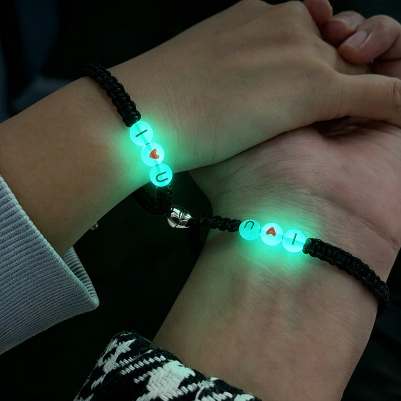 Personalized Heart Luminous Magnetic Bracelet Couple Matching Luminous Magnetic Bracelet Valentine's Day Gift for Her 