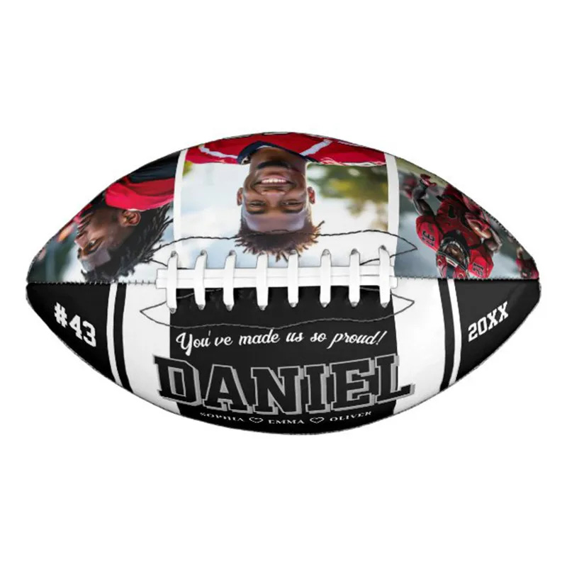 Personalized American Football with Custom Photo and Celebrate Your Player's Journey