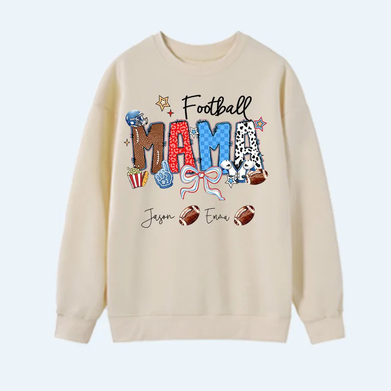 Personalized American Football Sweatshirt with Custom Name and Design for Mom Nana and More