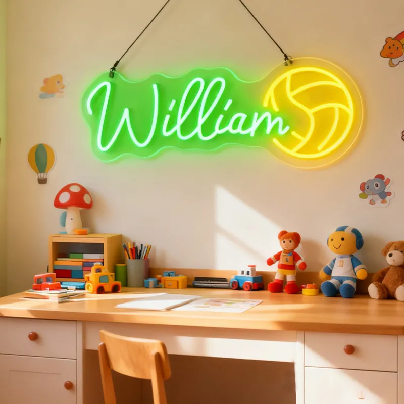 Personalized Volleyball Neon Sign with Custom Name for Volleyball Enthusiasts and Game Rooms